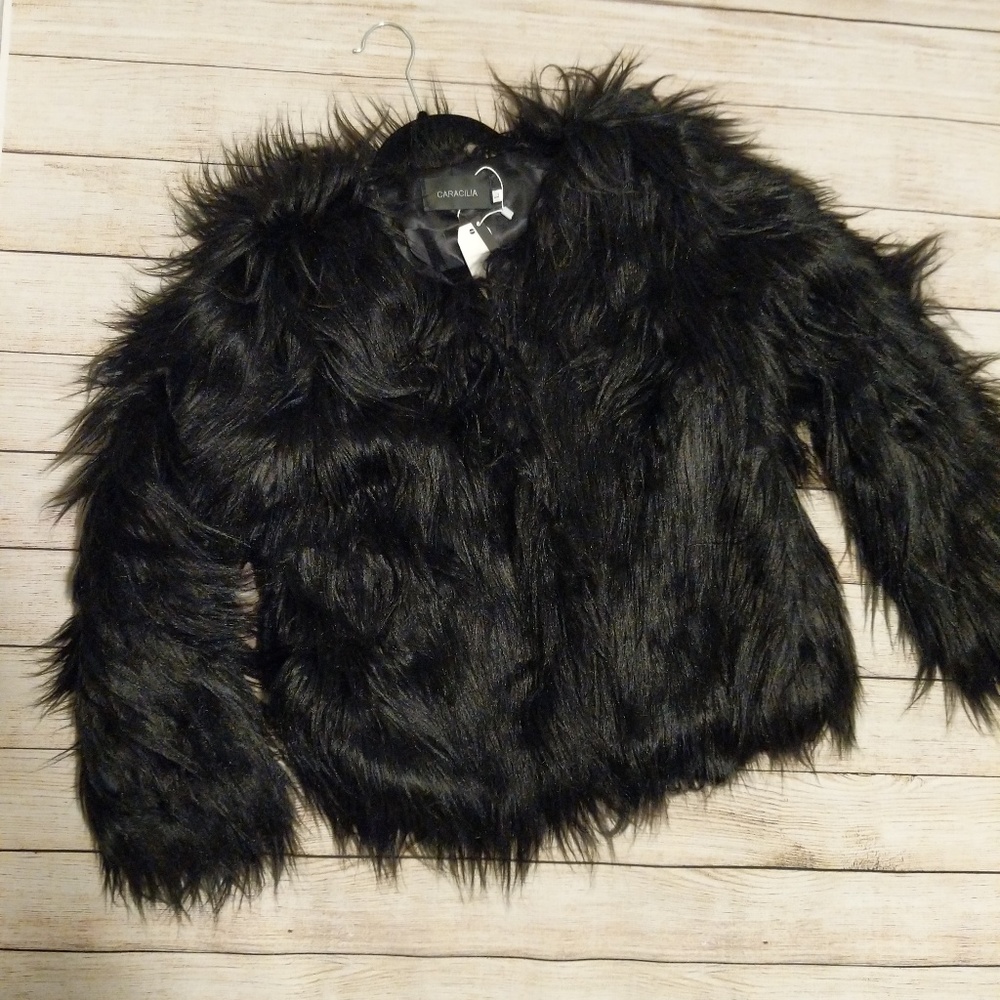 Rave Costume Playful Halloween Faux Fur Jacket